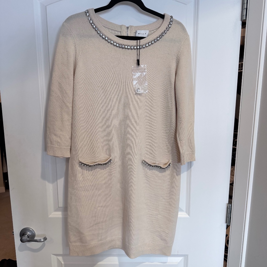 Milly - Embellished Sweater Dress